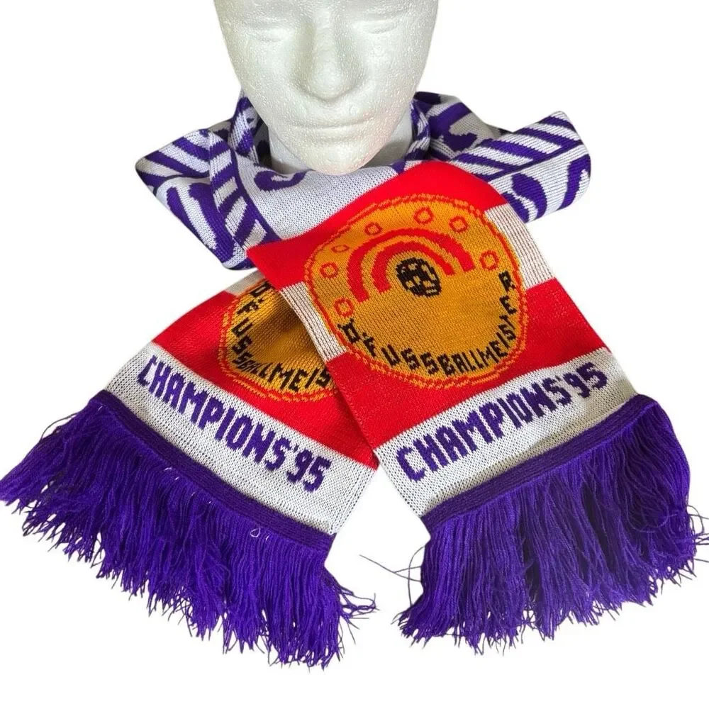 VTG 1995 SV Austria Salzburg Champions Fan Scarf Reversible Purple White Mint